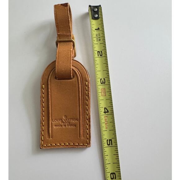 Authentic Louis Vuitton Vachetta Leather Luggage Tag SN229 Made In France - Picture 4 of 5
